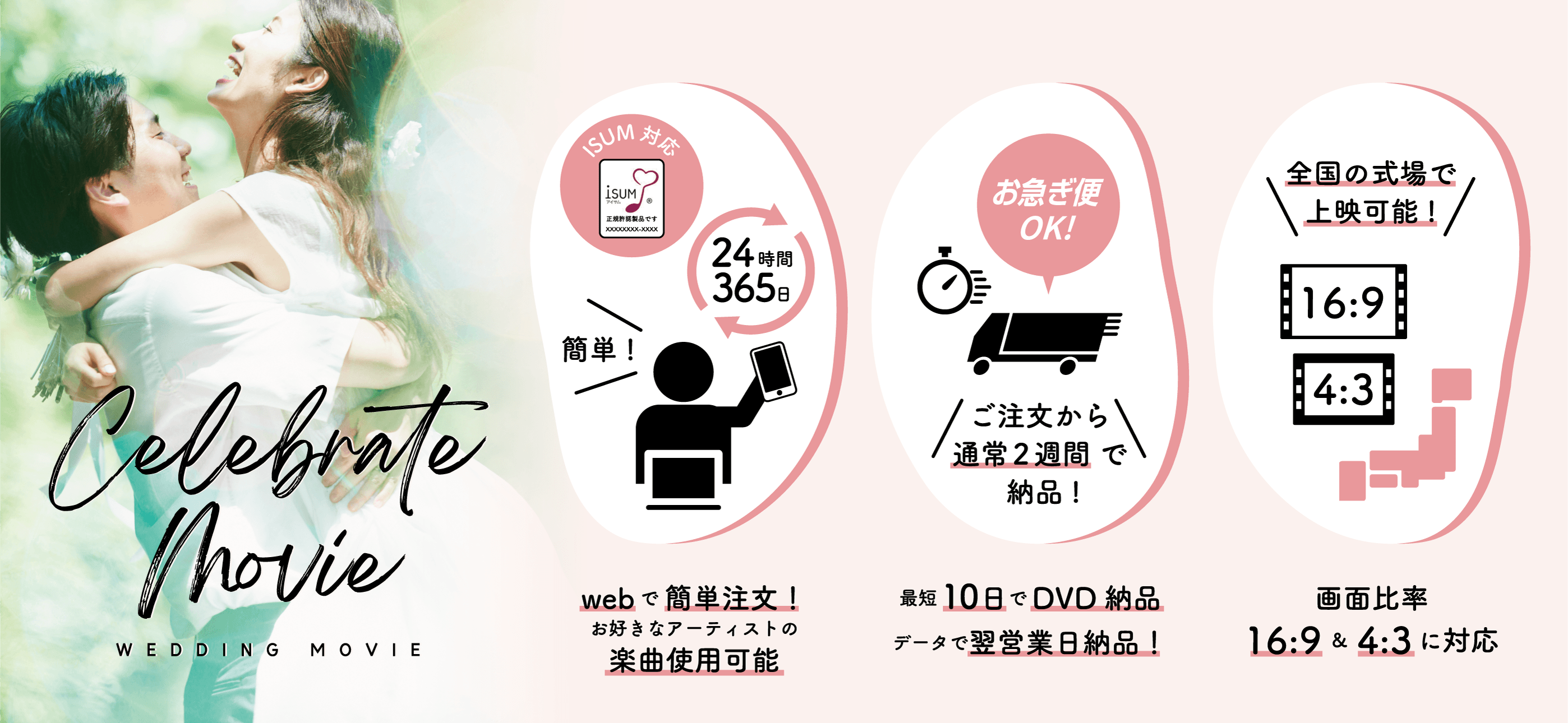 CelebrateMovie | 結婚式ムービーを格安制作 最短翌営業日納品